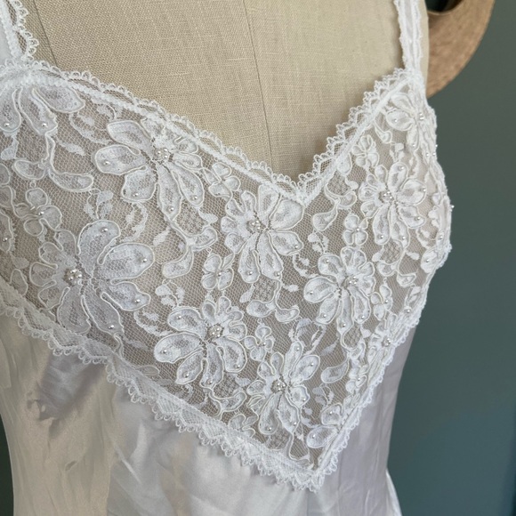 Vintage 80s Slip Dress with Tiny Pearls - Picture 3 of 5